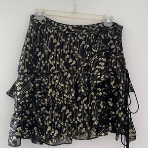 Derek Lam 10 Crosby black & gold mini skirt